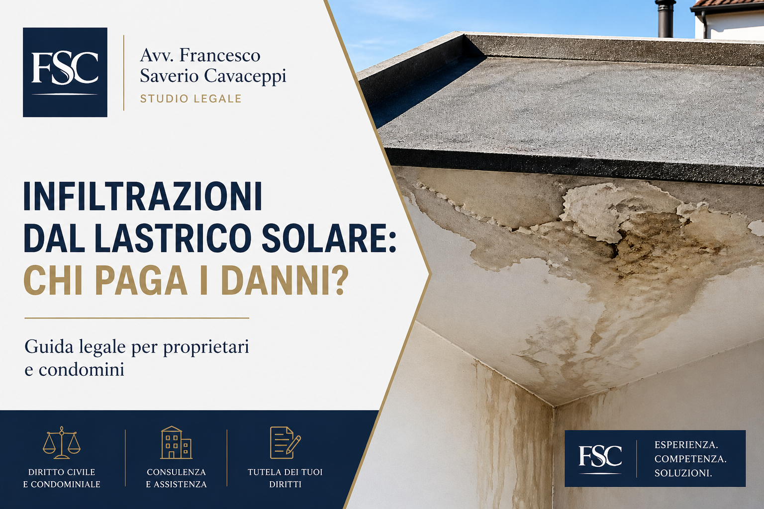 Infiltrazioni dal lastrico solare: chi paga i danni?
